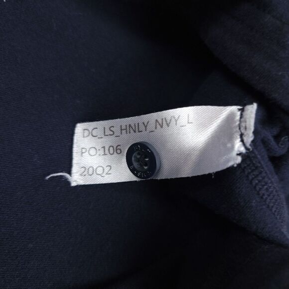 BYLT Drop Cut Long Sleeve Henley Premium Athletic Tee Shirt Navy Blue Mens Large - Picture 7 of 7